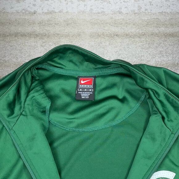 Vintage Michigan State Track Jacket Green Polyester Full Zip Team Tag Y2K - Picture 3 of 3